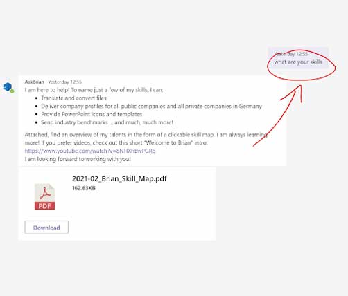 brian for ms teams skills